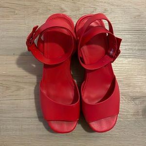 Red Forever 21 block heel